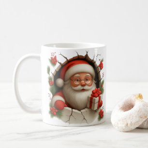 Santa Claus Durchbruch Weihnachtstasse Kaffeetasse
