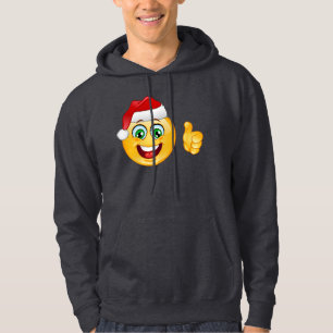 Santa Claus Emoji Herren Hoodie Kapuzenpullover