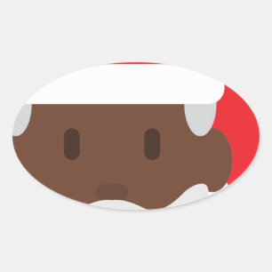 Santa claus emoji ovaler aufkleber