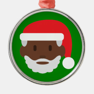 Santa claus emoji silbernes ornament