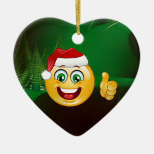 Santa claus emojis keramikornament