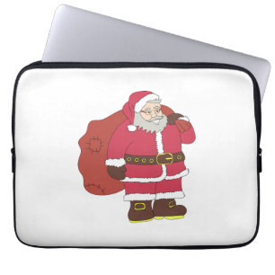 Santa Claus en rouge avec sac cadeau et lunettes