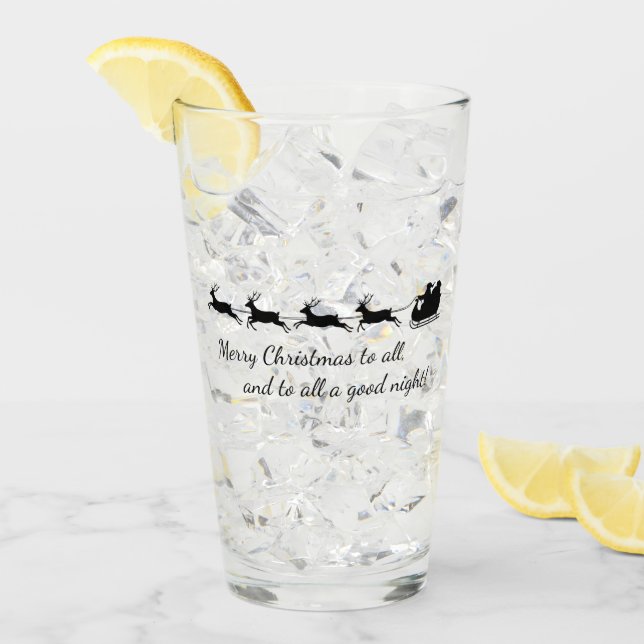 Santa Claus et Reindeer Design Verre à boire (Devant glace)