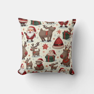 Santa Claus et Rudolph Coussin Cushion