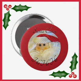 Santa Claus Face Ho Ho Ho mit dem Namen Red Christ Button