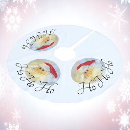 Santa Claus Face Ho Ho Ho White Polyester Weihnachtsbaumdecke