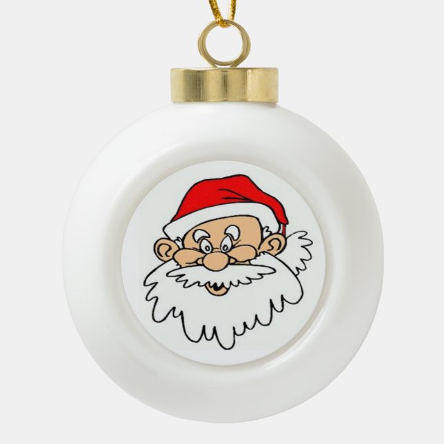 SANTA CLAUS FACE KERAMIK Kugel-Ornament (Vorderseite)