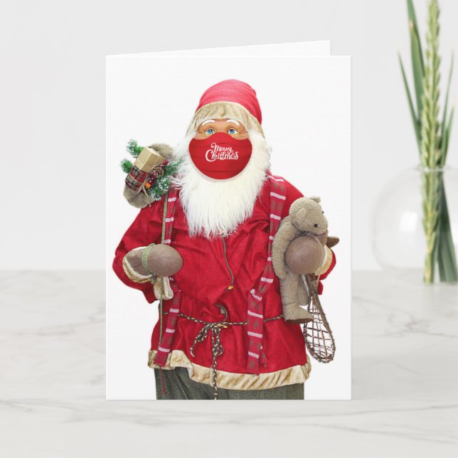 Santa Claus Face Mask Karte (Vorderseite)