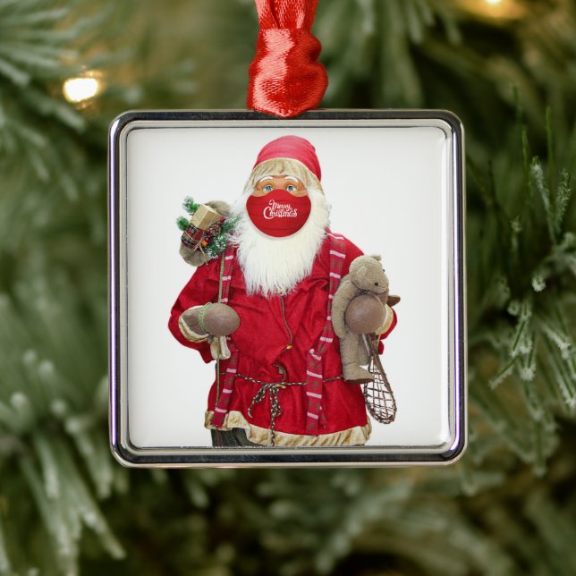 Santa Claus Face Mask Ornament Aus Metall (Baum)