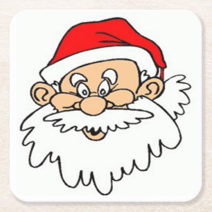 SANTA CLAUS FACE RECHTECKIGER PAPPUNTERSETZER
