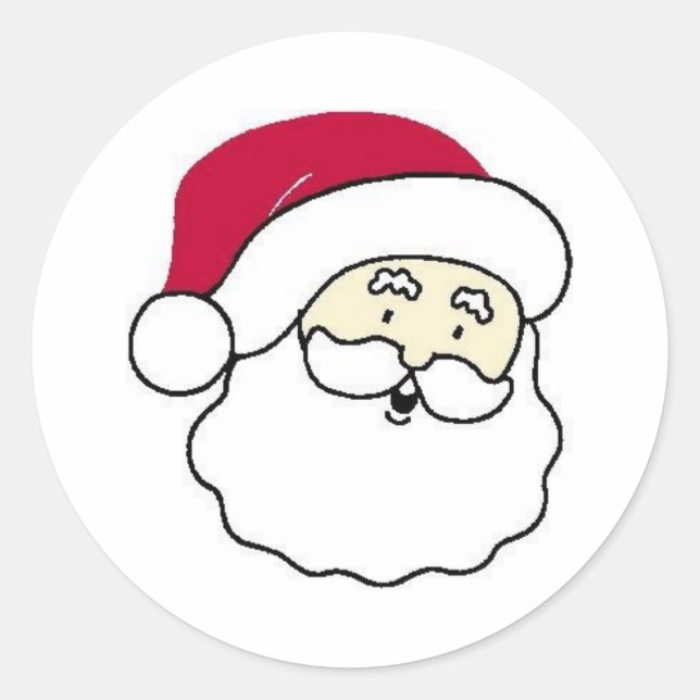 Santa Claus Face Runder Aufkleber (Vorderseite)