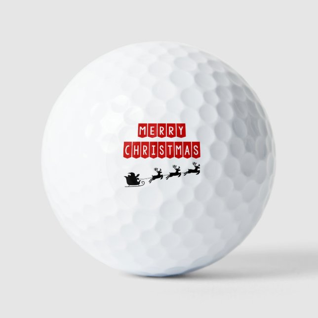 Santa Claus fährt Golfcart  Golfball (Vorderseite)