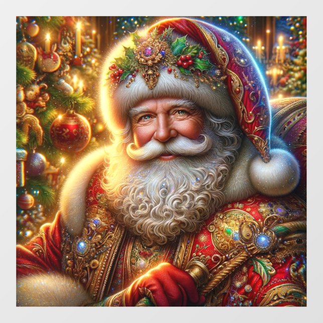 Santa Claus Fensterklammer Fensteraufkleber (Blatt)