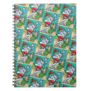 SANTA CLAUS FISH TALES, STARFISH, BAG of SAASHELLS Notizblock