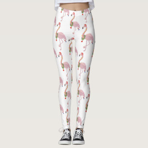 Santa claus flamingo leggings
