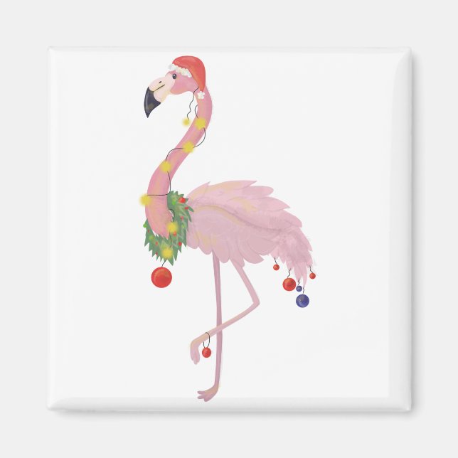 Santa claus flamingo magnet (Vorne)