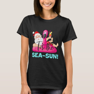 Santa Claus Flamingo Schwimmkörper Tis Die Meer-So T-Shirt