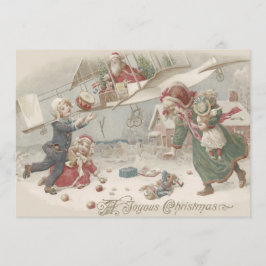 Santa Claus Flying Toys Weihnachtsbaumkinder Einladung