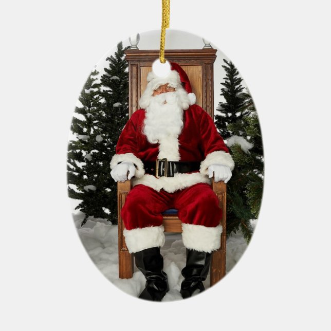 Santa Claus Foto Keramik Ornament (Vorne)