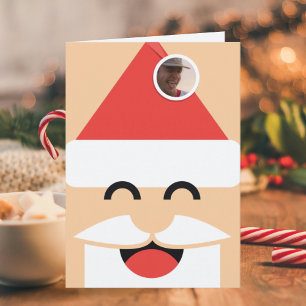 Santa Claus Foto Weihnachtskarte zum Falten Karte