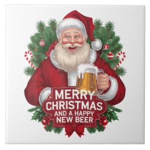 Santa Claus Frohe Weihnachten Glückliches Neues Bi Fliese