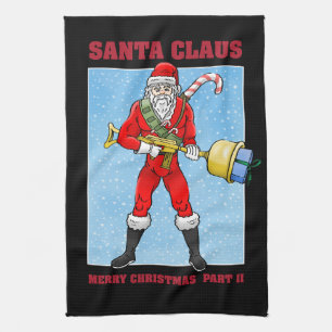 Santa Claus Frohe Weihnachten Teil 2 Geschirrtuch