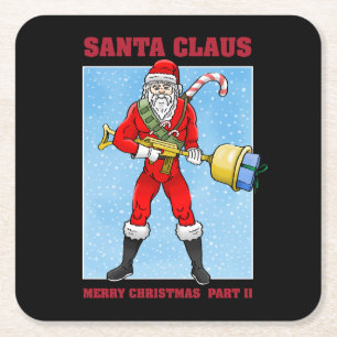 Santa Claus Frohe Weihnachten Teil 2 Rechteckiger Pappuntersetzer