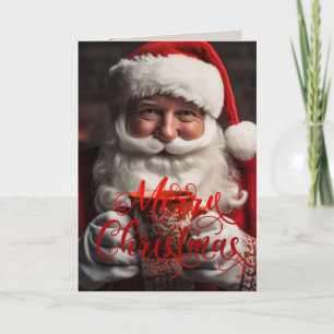 Santa Claus Frohe Weihnachten Vier-Seiten-Karte