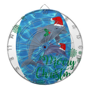 Santa Claus frohe Weihnachtsdelfine Dartscheibe