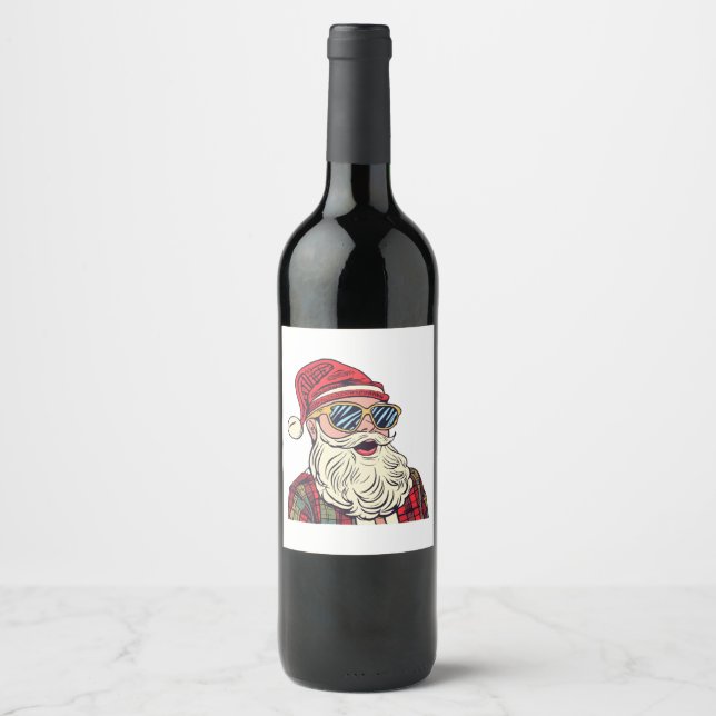 Santa Claus - Funny Weinetikett (Vorderseite)