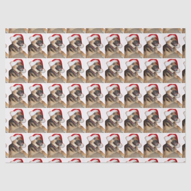Santa Claus German Shepherd Seidenpapier (Vorderseite)