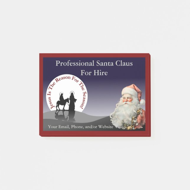 Santa-Claus-Geschäfts-Post-it-Zettel Post-it Klebezettel (Vorderseite)