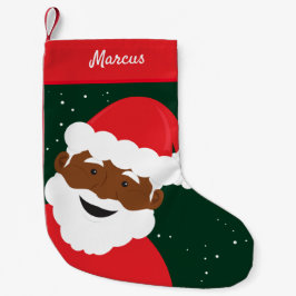 Santa Claus Gesicht Green Brown Hautname Kleiner Weihnachtsstrumpf