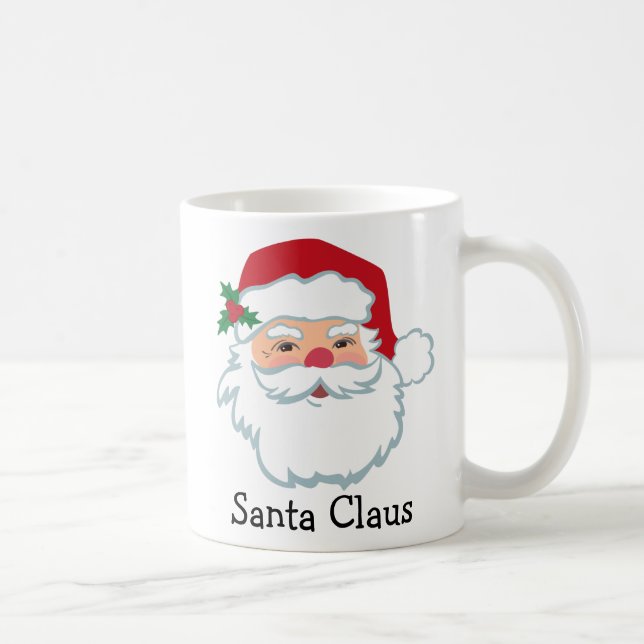 Santa Claus Gesicht Personalisierten Urlaub Kaffee Kaffeetasse (Rechts)
