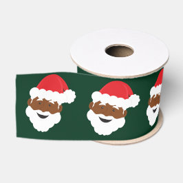 Santa Claus Gesicht Red Green Brown Weihnachten Ripsband