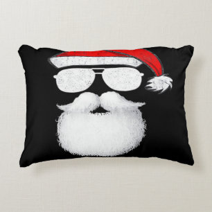 Santa Claus Gesicht Sonnenbrille Mit Hut Bart Chri Dekokissen