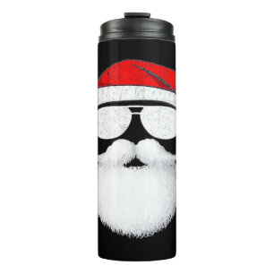 Santa Claus Gesicht Sonnenbrille Mit Hut Bart Weih Thermosbecher