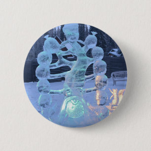 Santa Claus Gesichter Lustige Weihnachtsfeiertage Button