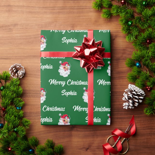 Santa Claus Gift Wrap | Santa Face Gift Wrap Geschenkpapier (Feiertagsgeschenk)