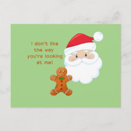 Santa Claus & Gingerbread Boy Feiertagspostkarte