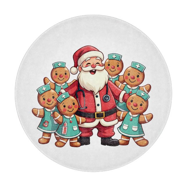 Santa Claus Gingerbread Krankenwagen Schneidebrett (Vorderseite)
