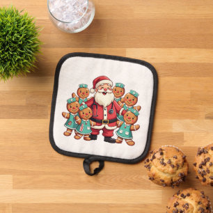 Santa Claus Gingerbread Krankenwagen Topflappen