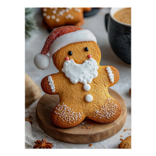 Santa Claus Gingerbread Man Poster
