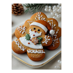 Santa Claus Gingerbread Man Poster