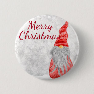 Santa Claus Gnome auf dem Snowy Field Button