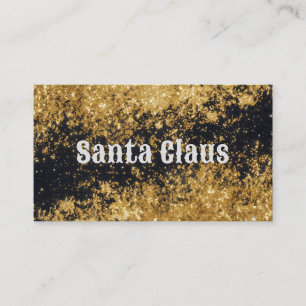 Santa Claus Gold Black Glitzer Business Card Visitenkarte