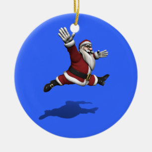 Santa Claus Grand Jete Keramikornament