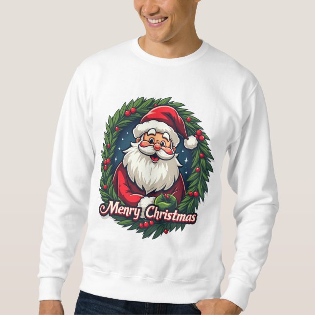 Santa Claus Graphic T-Shirt - Freude am Urlaub Sweatshirt (Vorderseite)