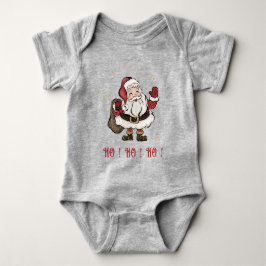 Santa Claus Gray Baby Bodysuit Strampler