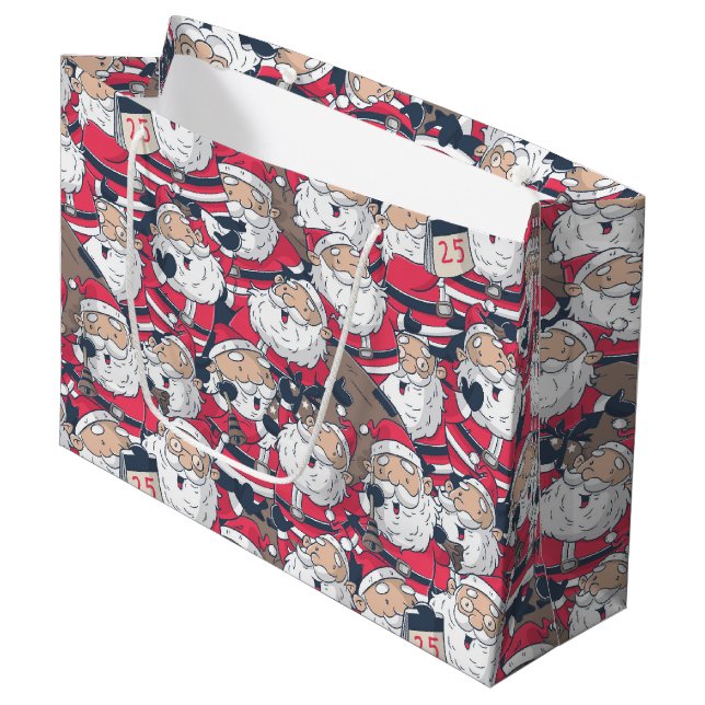 Santa Claus Große Geschenktüte (Vorderseite Schrägansicht)